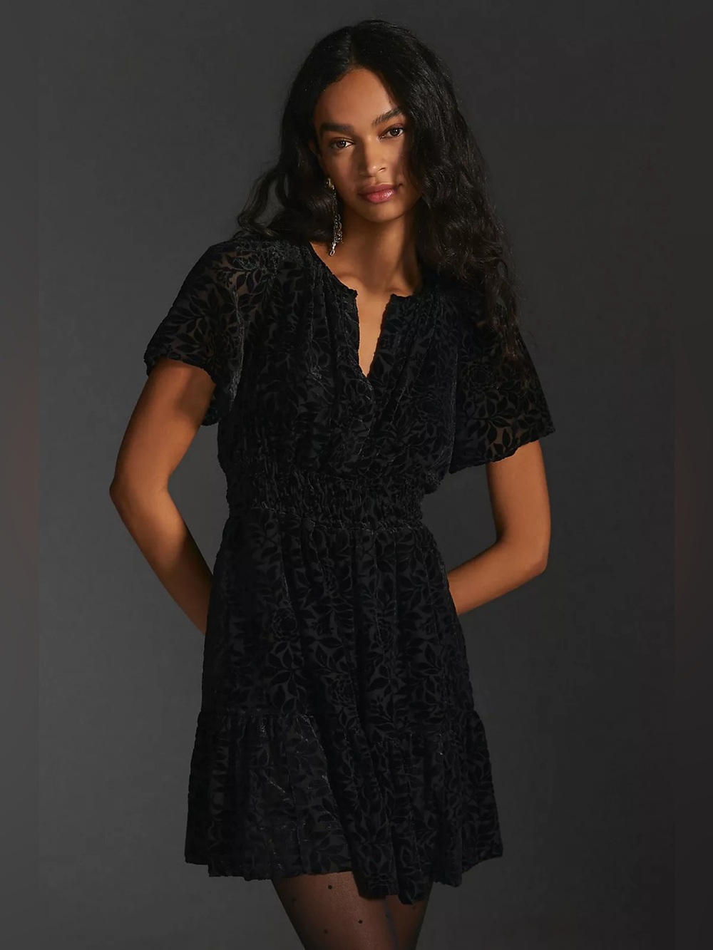 Anthropologie ‘The Somerset’ Velvet Mini Dress